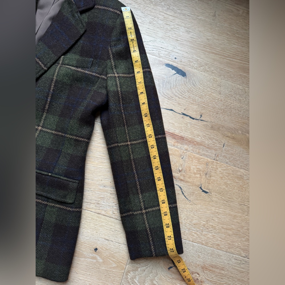 🔥VINTAGE LAUREN Ralph Lauren TWEED WOOL Classic Plaid Blazer Sz4P PriceFirm - Picture 13 of 14